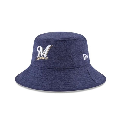 Sapca New Era Milwaukee Brewers MLB Shadowed Stretch Bucket Hat - Albastri